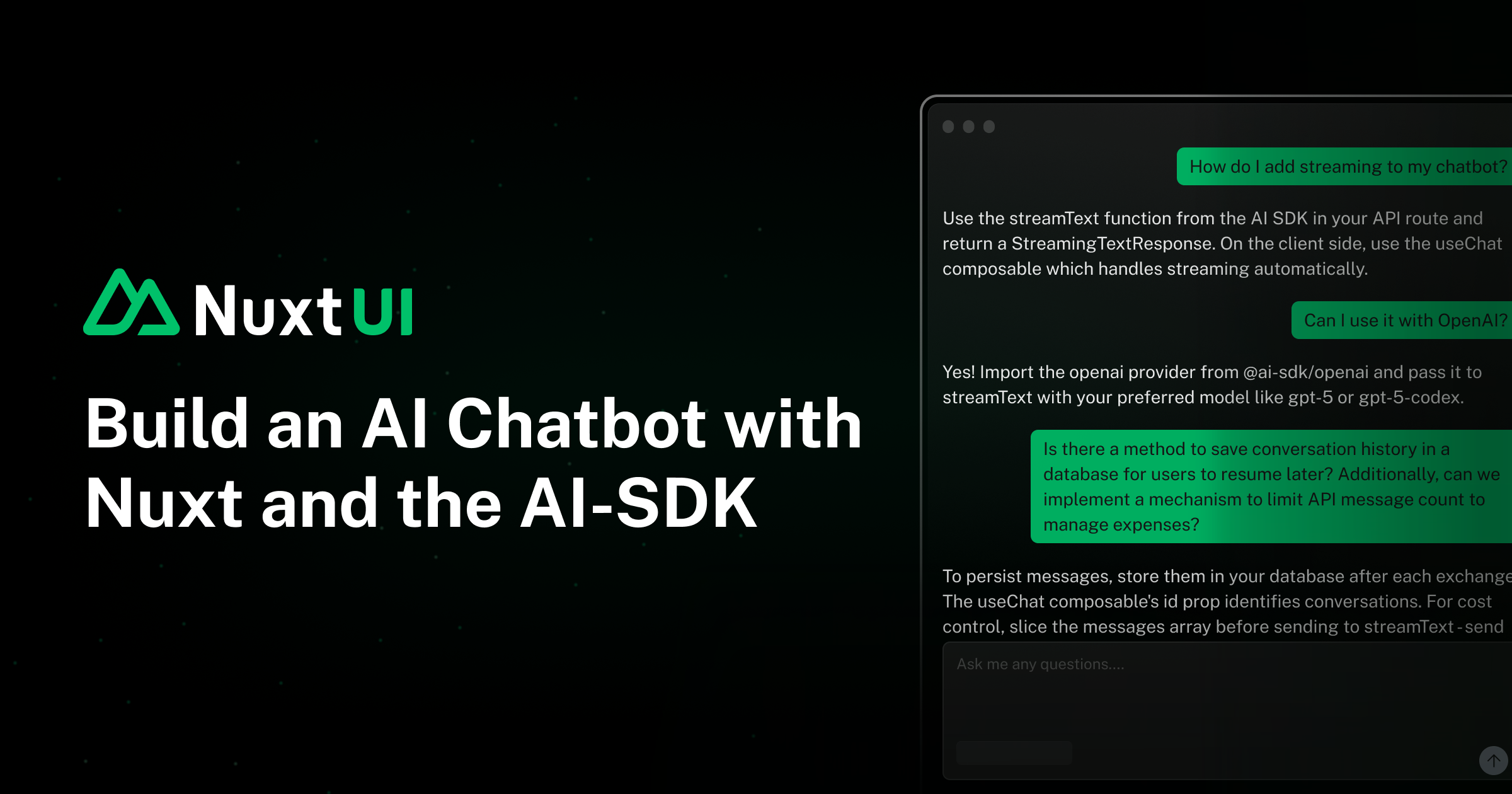 Build an AI Chatbot with Nuxt, Nuxt UI, and AI SDK